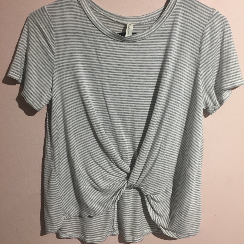 Striped Twist-Front Shirt